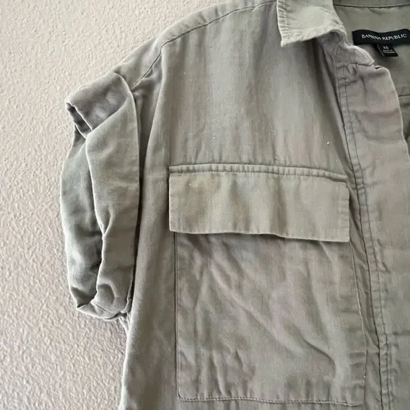 Banana Republic Green Utility Shirtdress - Picture 7 of 11